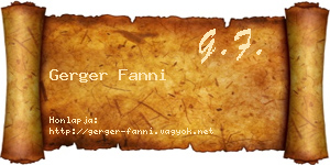 Gerger Fanni névjegykártya